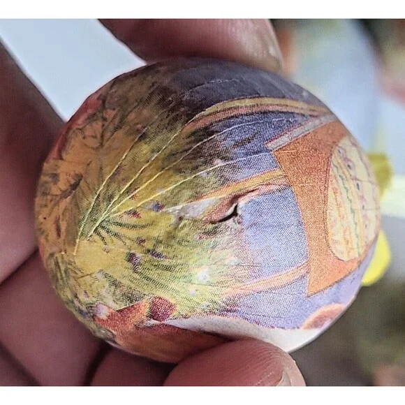 Lot of 10 Vintage Paper Mache Decoupage Easter Egg Tree Ornaments Bunny Bunnies - Picture 6 of 7